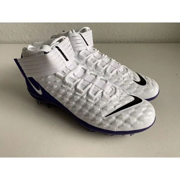 Nike Force Savage Pro 2 Football Cleats White Purple Court BV3969-100 Men’s 13.5 - Picture 3 of 10